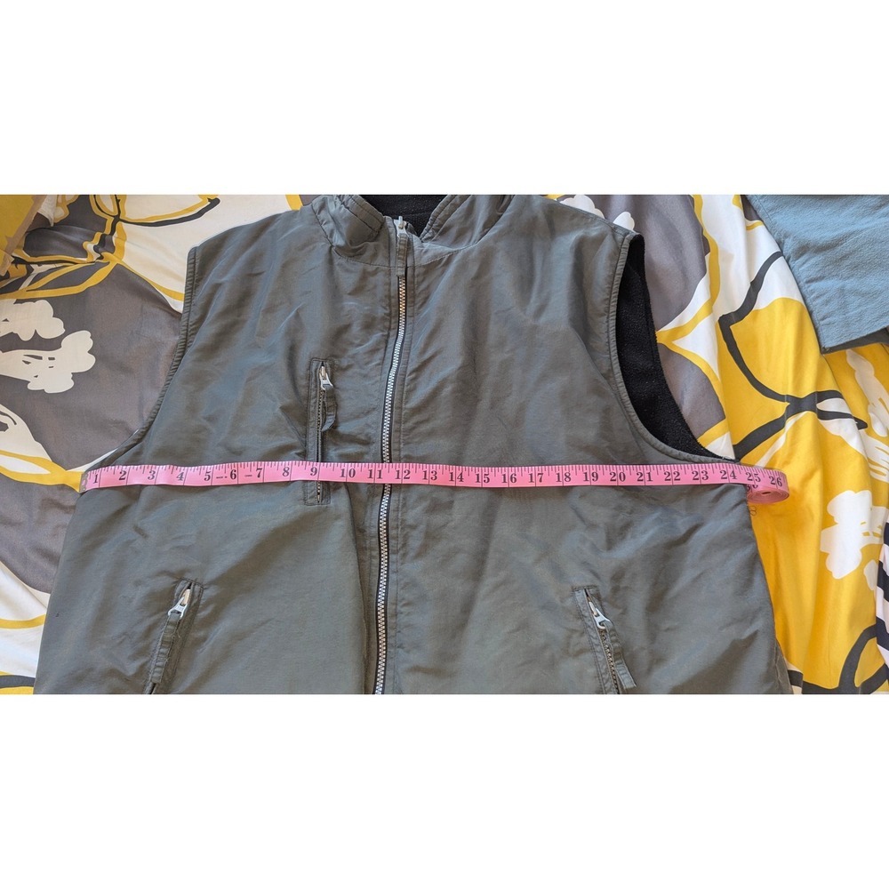 Free Country Mens XL Gray Fleece Utility Vest Full Zip Outdoor Pockets - Picture 4 of 7